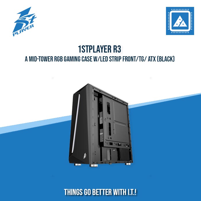 1STPLAYER R3-A MID-TOWER RGB GAMING CASE W/LED STRIP FRONT/TG/ ATX (BLACK) 1STPLAYER R3-A MID-TOWER RGB GAMING CASE W/LED STRIP FRONT/TG/ ATX (BLACK)